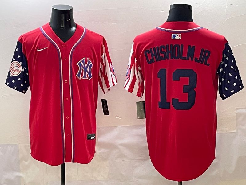 Men New York Yankees #13 Chisholm jr Red a generation of national flags Jointly Name 2025 Nike MLB Jersey style 5